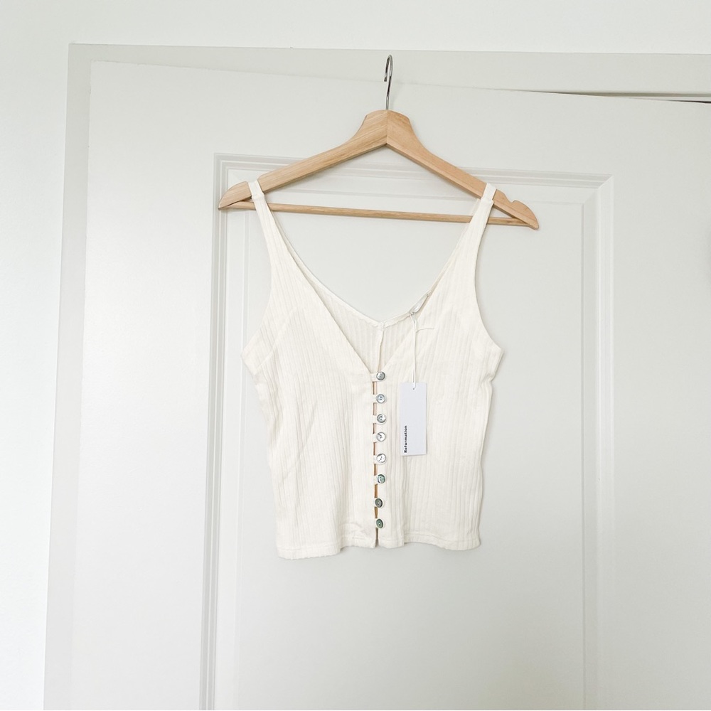 REFORMATION • hampton top in ivory • NWT